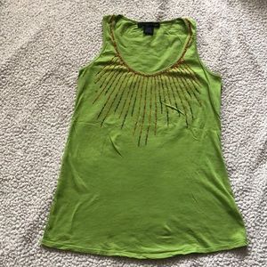 Calvin Klein green embroidered tank top